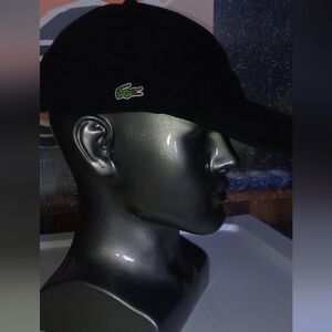 Lacosta Canvas/Men Cap/ Black Curved Brim/ Velcro Adjustable Strap